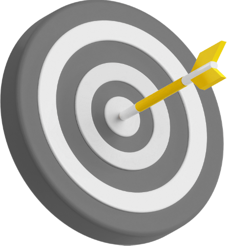 A dartboard with a red arrow perfectly centered in the bullseye. The dartboard is a standard 18-inch dartboard with a black and white target pattern.